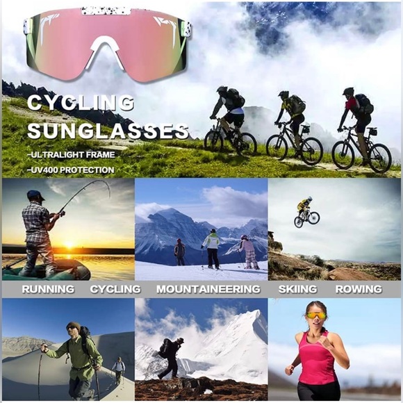 Polarized Sports Sunglasses, UV400 Protection Cycling Glasses - Picture 4 of 7